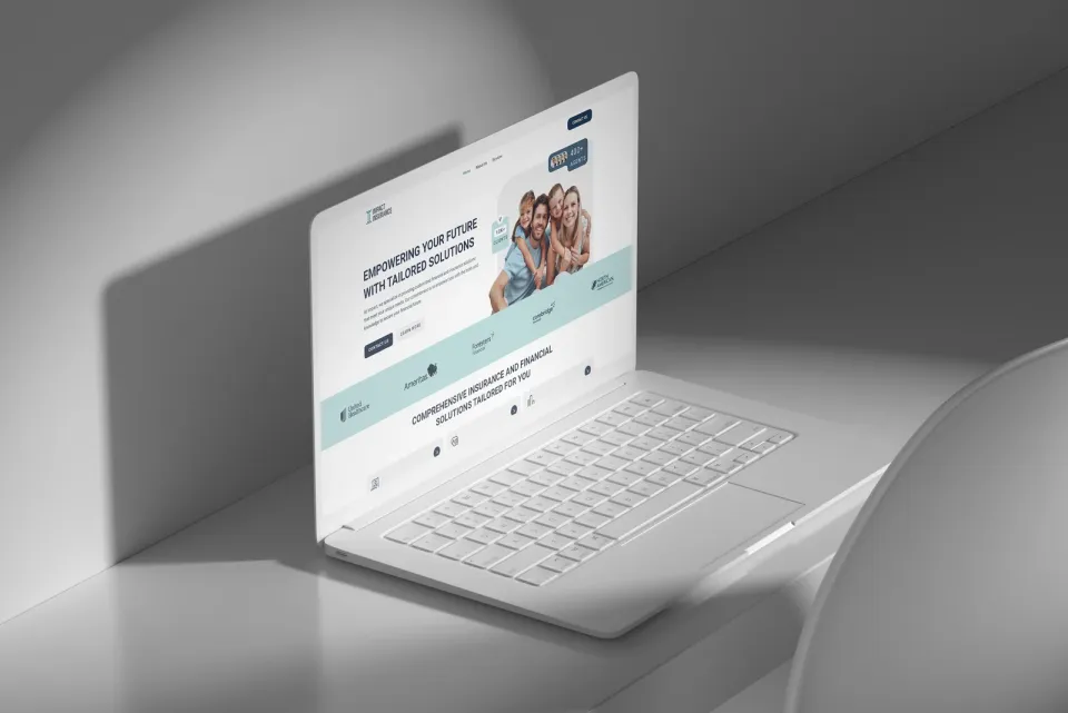 Impact Insurance website on a laptop