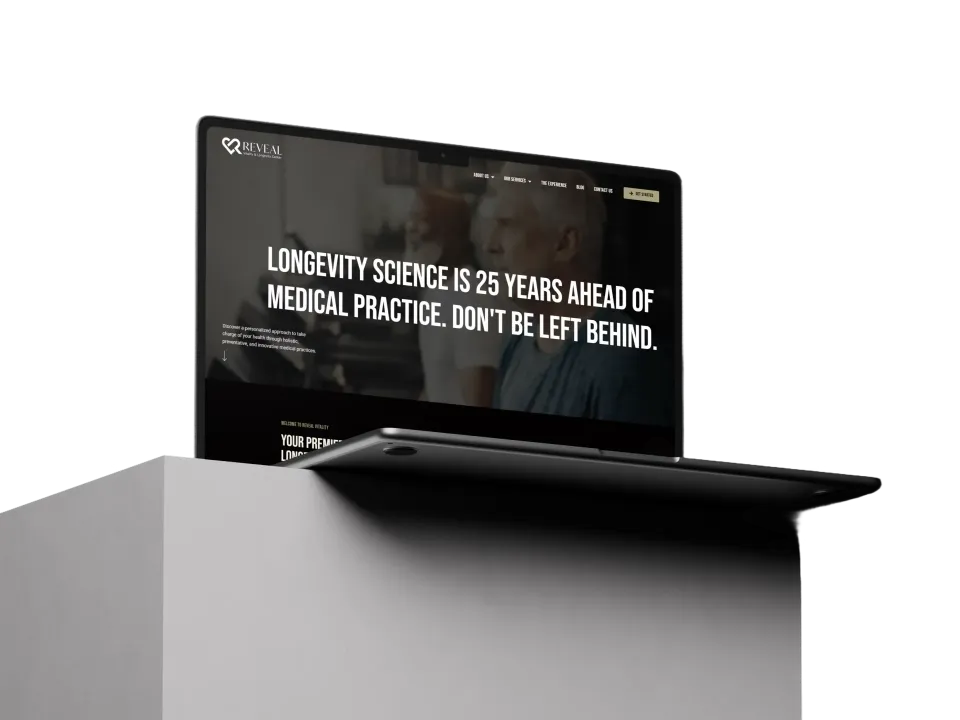 Reveal Vitality website on a laptop